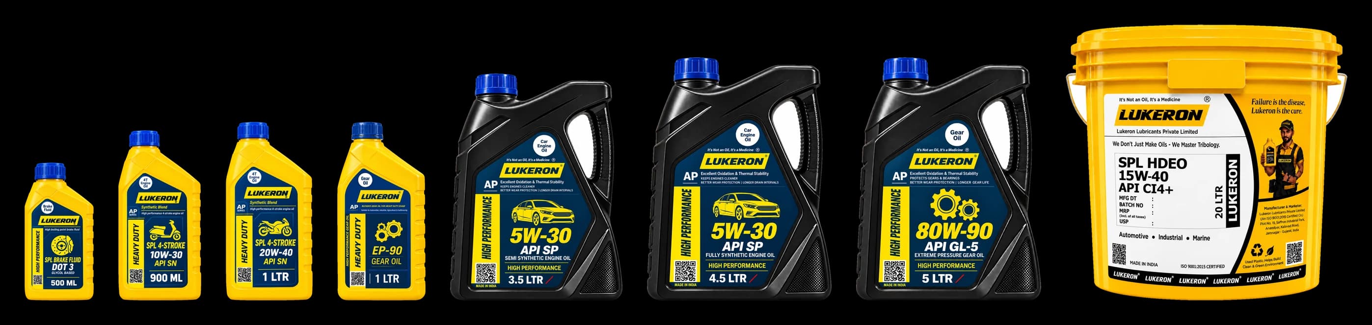 Range of Lukeron lubricant packs that can be made under your own brand